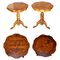 Vintage Italian Marquetry Inlaid Burr Walnut and Hardwood Side Tables, Set of 2, Image 1