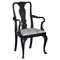 Georgian Chinoiserie Black Lacquer Armchair, 1800s, Image 1