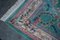 Large Vintage Chinese Floral Medallion Border Rug in Aqua and Pink Tones 10