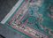 Großer chinesischer Vintage Teppich mit Medaillon-Bordüre in Aqua- und Rosatönen 4