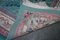 Large Vintage Chinese Floral Medallion Border Rug in Aqua and Pink Tones 13