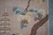 Antiker chinesischer dicker geknüpfter Wollteppich mit Pagodentempel und floralen Bäumen, 1920er 11