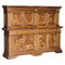 Large Italian Geometric Burr Pippy Oak Panelled Marquetry Housekeepers Cupboard, Image 1