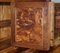 Large Italian Geometric Burr Pippy Oak Panelled Marquetry Housekeepers Cupboard, Image 15
