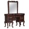 Indian Carved Hardwood Floral Decorated Dressing Table & Mirror, Image 1