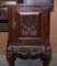 Indian Carved Hardwood Floral Decorated Dressing Table & Mirror, Image 9