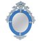 Vintage Italian Venitian Cobalt Blue Engraved Wall Mirror 1