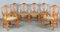 Regency Style Oval Burr & Yew Extendable Dining Table & Chairs, Set of 7 8