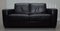 Sofá de dos plazas de cuero negro de Natuzzi, Imagen 6