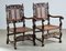 Charles II Hand Carved Walnut Armchairs, 1900, Set of 2 2