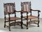 Charles II Hand Carved Walnut Armchairs, 1900, Set of 2, Image 2