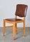 Antique Brown Leather & Walnut Dining Chairs, Set of 6 8