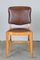 Antique Brown Leather & Walnut Dining Chairs, Set of 6 4