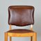 Antique Brown Leather & Walnut Dining Chairs, Set of 6 9