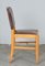 Antique Brown Leather & Walnut Dining Chairs, Set of 6 6