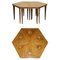 Vintage Italian Marquetry Inlaid Triangle Nesting Tables, 1950s, Set of 6 1