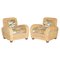 Art Deco Style Wicker Club Armchairs with Mulberry Flying Ducks Cushions, Set of 2 1