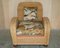 Art Deco Style Wicker Club Armchairs with Mulberry Flying Ducks Cushions, Set of 2 3