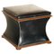 Victorian Tan & Black Leather Ottoman by Charles & Ray Eames, 1860s 1