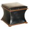 Victorian Tan & Black Leather Ottoman by Charles & Ray Eames, 1860s, Image 1