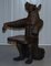 Early 20th Century Black Forest Wooden Bear Armchairs, 1920s, Set of 2 4