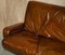Mid-Century Modern Hand Dyed Brown Leather Sofa by Marcel Breuer 11