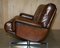 Mid-Century Modern Hand Dyed Brown Leather Sofa by Marcel Breuer 9