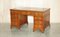 Vintage Burr & Walnut Twin Pedestal Partner Desk with Regency Green Leather Top by Charles & Ray Eames 2