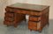 Vintage Burr & Walnut Twin Pedestal Partner Desk with Regency Green Leather Top by Charles & Ray Eames, Image 15