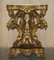 Mesa esquinera Herm italiana antigua de madera dorada y mármol tallado, década de 1860, Imagen 2