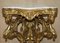 Antique Italian Gold Giltwood & Marble Herm Carved Corner Table, 1860s 3