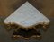 Mesa esquinera Herm italiana antigua de madera dorada y mármol tallado, década de 1860, Imagen 11