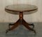 English Walnut Green Leather Brass Castor Oval Coffee Table, 1900s, Image 14