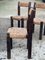 Brutalistische Stühle aus Holz & Stroh, France Auvergne, 1950er, 5er Set 7