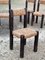 Brutalistische Stühle aus Holz & Stroh, France Auvergne, 1950er, 5er Set 3