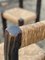 Sedie brutaliste in legno e paglia, Francia, Auvergne, anni '50, set di 5, Immagine 6