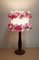 Art Deco Table Lamp in Walnut Wood with a Fabric Screen with Colored Flowers, 1920s 6