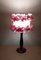 Lámpara de mesa Art Déco de madera de nogal con pantalla de tela con flores de colores, años 20, Imagen 8