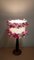 Lampada da tavolo Art Déco in legno di noce con paravento in tessuto con fiori colorati, anni '20, Immagine 7