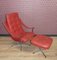 Red Leather Swivel Chair with Footstool by Geoffrey Harcourt for Artifort, 1960s, Set of 2 10