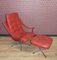 Red Leather Swivel Chair with Footstool by Geoffrey Harcourt for Artifort, 1960s, Set of 2, Image 10