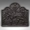 English Victorian Iron Relief Fire Back, 1890s 1