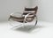 Vintage German Rocking Chair in Patinated Brown Leather by Hans Kaufeld, Image 13