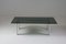 Brushed Aluminum Coffee Table & Glass Tray, 1970s, Image 1