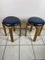 Vintage Stool in Wood and Leather from Ikea, 1960s, Set of 2 2