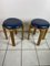 Vintage Stool in Wood and Leather from Ikea, 1960s, Set of 2, Image 2