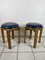 Vintage Stool in Wood and Leather from Ikea, 1960s, Set of 2 1
