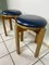 Vintage Stool in Wood and Leather from Ikea, 1960s, Set of 2 3