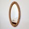 Espejo vintage ovalado de bambú de Franco Albini, Italia, años 70, Imagen 1