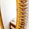 Espejo vintage ovalado de bambú de Franco Albini, Italia, años 70, Imagen 3